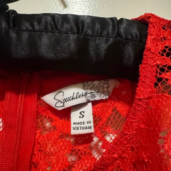Speeckless Girls Small Red Sleeveless Lace Top Dress Zip Back - Picture 3 of 3